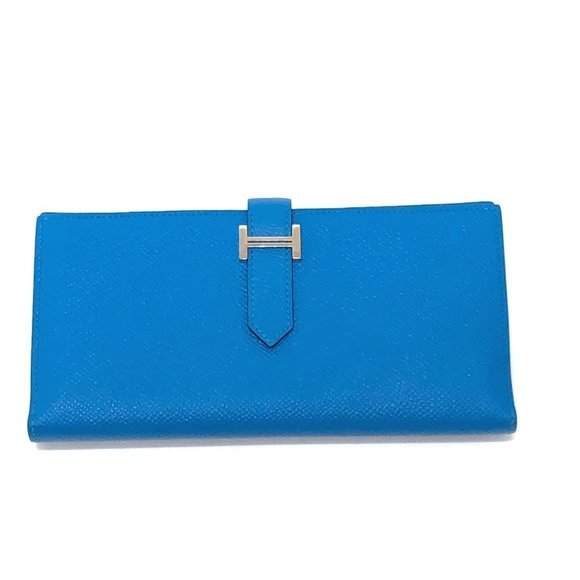 HERMES Blue Leather Wallet - Picture 1 of 16